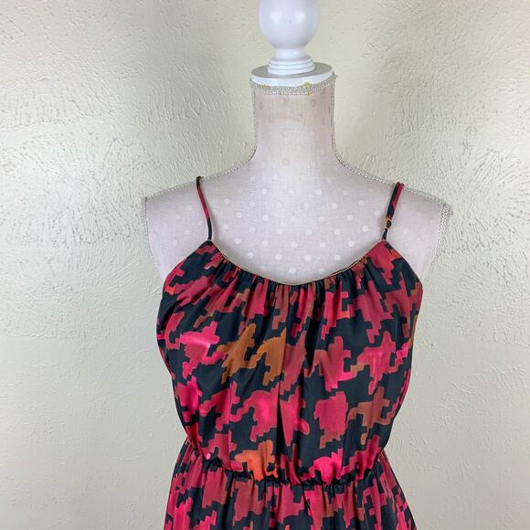 Lavender Brown Houndstooth Maxi Dress Size S Red‎ Black Long Sleeveless - Picture 4 of 12